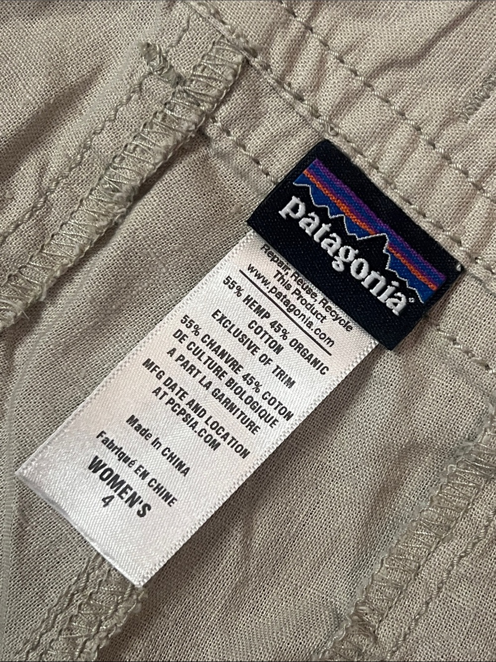 Patagonia - Wide Leg Hemp/Cotton Pants in Light Beige, Great condition! Size 4. - Picture 4 of 12